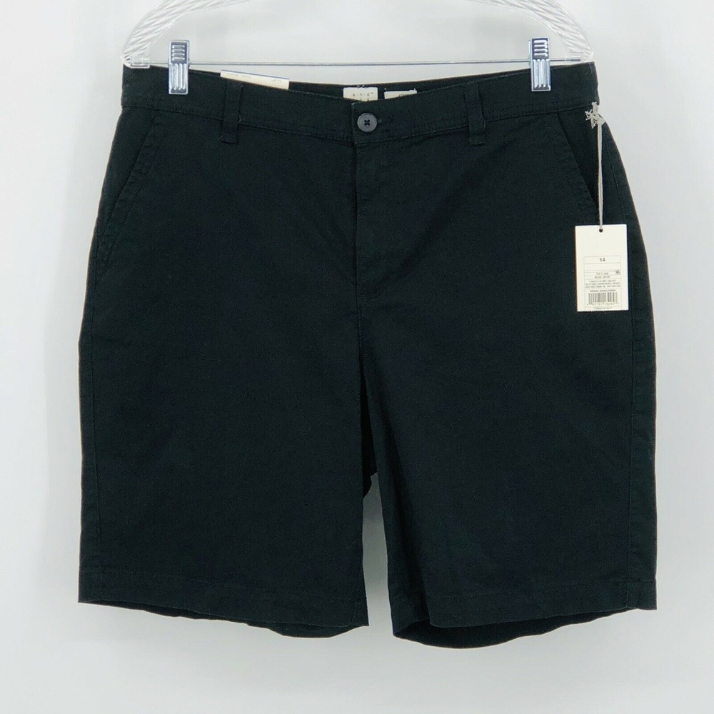 Black Chino Shorts Stretch Womens 14